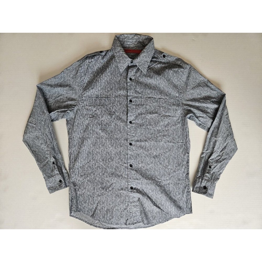 Perry Ellis Men's Light Blue Long Sleeve Shirt With Shoulder Straps Size M